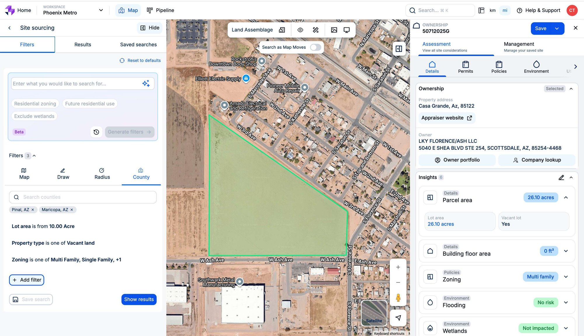 Site sourcing criteria